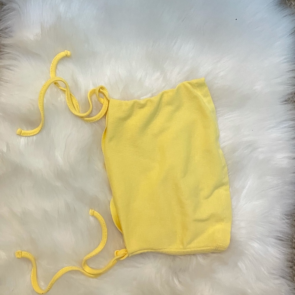 Yellow Tie Side Tube Top